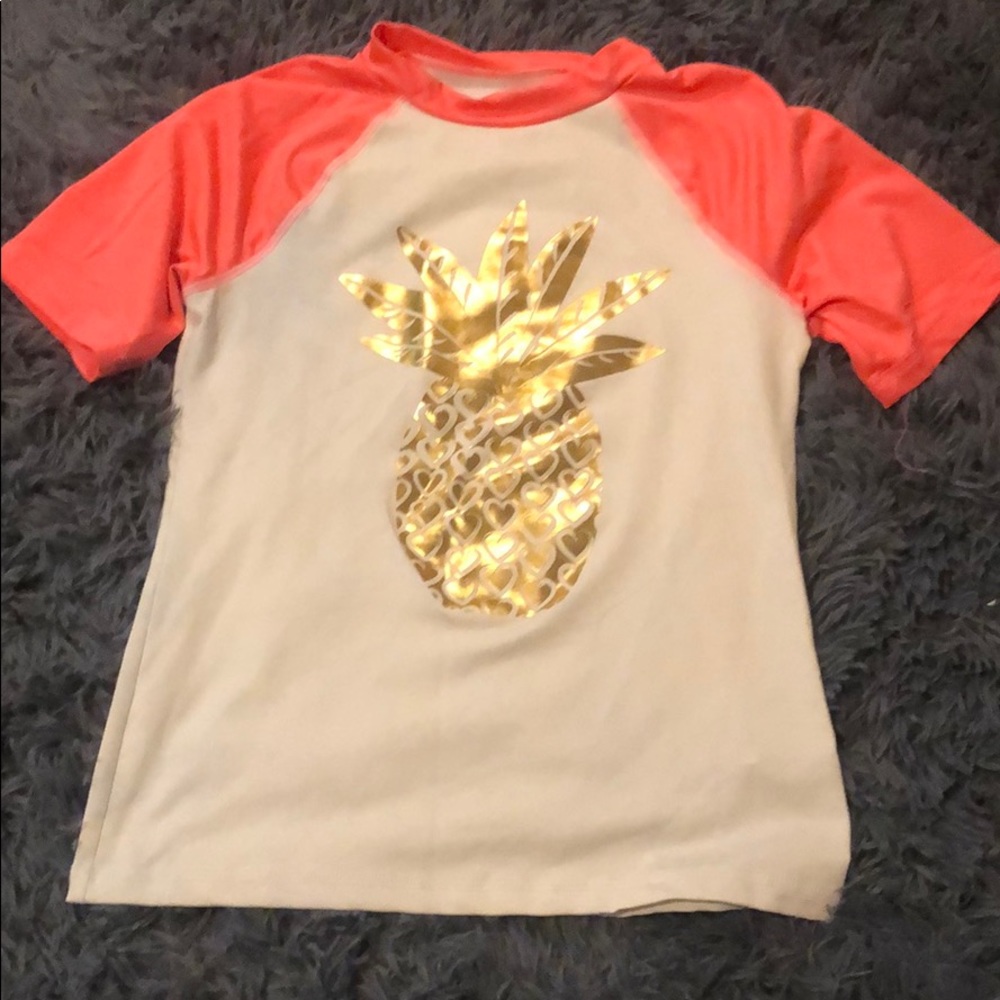 Pineapple rash guard/swim shirt